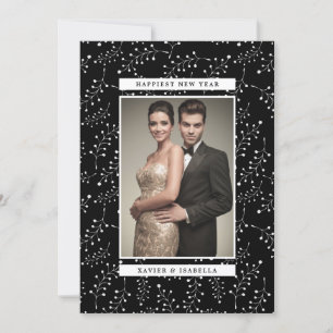 Tarjeta Festiva Elegante marco festividad fotográfica de Año Nuevo