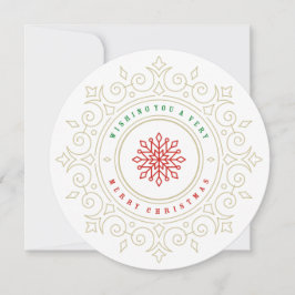 Tarjeta Festiva Elegante Marco Ornate de Snowflake Festividad de v