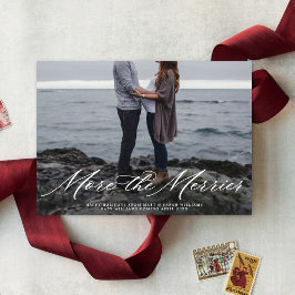 Tarjeta Festiva Elegante más la foto del embarazo de los Navidades