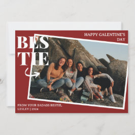 Tarjeta Festiva Elegante Mejor Amigos Galentine's Day Bestie foto