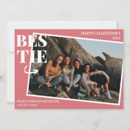 Tarjeta Festiva Elegante Mejor Amigos Galentine's Day Bestie foto