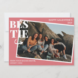 Tarjeta Festiva Elegante Mejor Amigos Galentine's Day Bestie foto