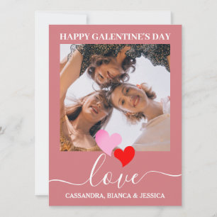 Tarjeta Festiva Elegante mejor foto de galentine's Day Bestie