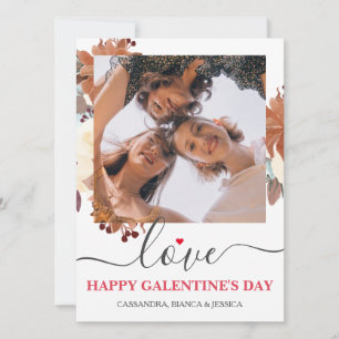 Tarjeta Festiva Elegante mejor foto de galentine's Day Bestie