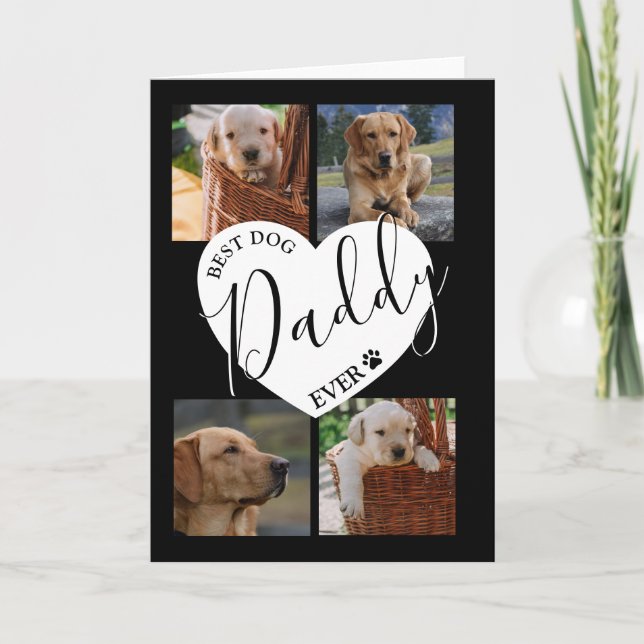 Tarjeta Festiva Elegante mejor perro de la historia papá | Foto (Anverso)