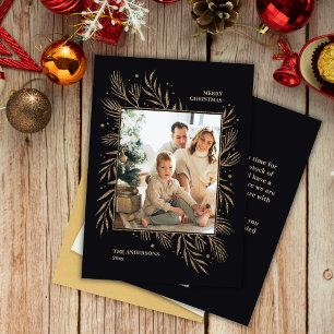 Tarjeta Festiva Elegante mensaje de foto de Personalizado de Navid