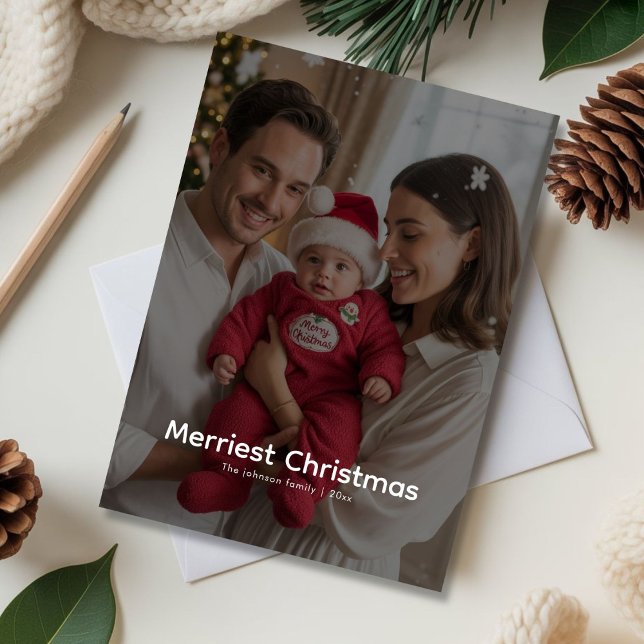 Tarjeta Festiva Elegante Merriest Family Festiding Card (Subido por el creador)