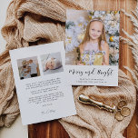 Tarjeta Festiva Elegante Merry and Bright 3 Fotos Familia<br><div class="desc">¡Alegre y Brillante! Un estilo elegante que mezcla simplicidad y caligrafía moderna para esta serie de tarjetas de foto personalizables.</div>