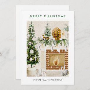 Tarjeta Festiva Elegante Merry Christmas Boho Composition Corporat