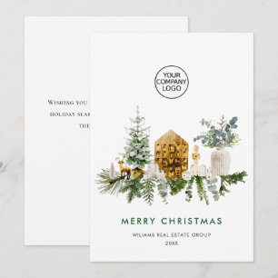 Tarjeta Festiva Elegante Merry Christmas Composition Corporate