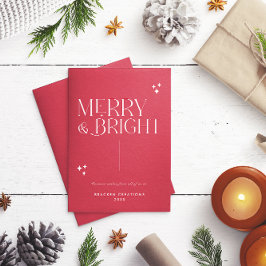 Tarjeta Festiva Elegante Merry Minimal y Bright Corporate