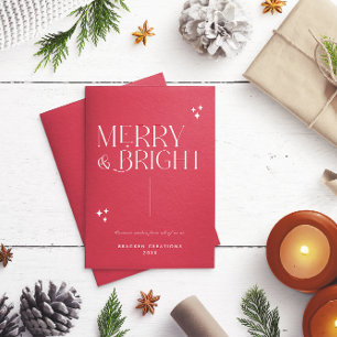 Tarjeta Festiva Elegante Merry Minimal y Bright Corporate