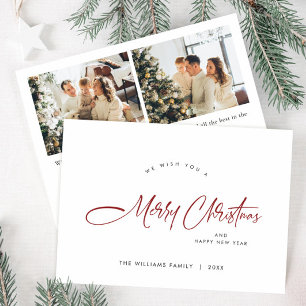 Tarjeta Festiva Elegante Minimalista 2 Navidades de fotografía sal