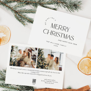 Tarjeta Festiva Elegante Minimalista 2 Navidades de fotografía sal