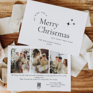 Tarjeta Festiva Elegante Minimalista 3 Navidades de fotografía sal