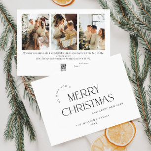 Tarjeta Festiva Elegante Minimalista 3 Navidades de fotografía sal