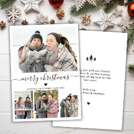 Tarjeta Festiva Elegante Minimalista 4 Navidades de Collage de fot