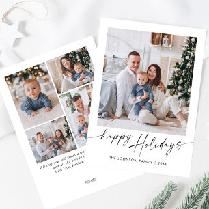 Tarjeta Festiva Elegante Minimalista 5 Navidades de FOTOS saludand