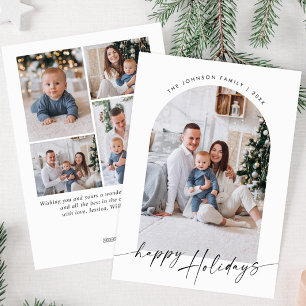 Tarjeta Festiva Elegante Minimalista 5 Navidades de FOTOS saludand