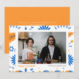 Tarjeta Festiva Elegante Minimalista Feliz Familia Hanukkah 1 Foto