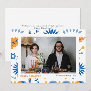 Tarjeta Festiva Elegante Minimalista Feliz Familia Hanukkah 1 Foto