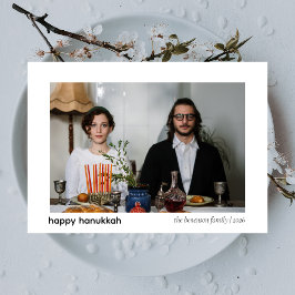 Tarjeta Festiva Elegante Minimalista Feliz Familia Hanukkah 1 Foto