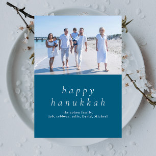 Tarjeta Festiva Elegante Minimalista Feliz Familia Hanukkah 1 Foto