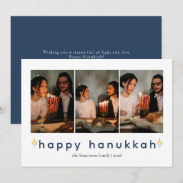 Tarjeta Festiva Elegante Minimalista Feliz Familia Hanukkah 3 Foto