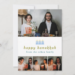 Tarjeta Festiva Elegante Minimalista Feliz Familia Hanukkah 4 Foto