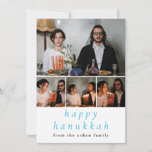 Tarjeta Festiva Elegante Minimalista Feliz Familia Hanukkah 4 Foto