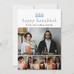 Tarjeta Festiva Elegante Minimalista Feliz Familia Hanukkah 4 Foto