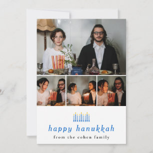Tarjeta Festiva Elegante Minimalista Feliz Familia Hanukkah 4 Foto