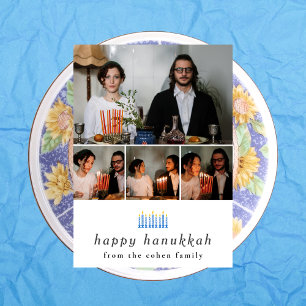 Tarjeta Festiva Elegante Minimalista Feliz Familia Hanukkah 4 Foto