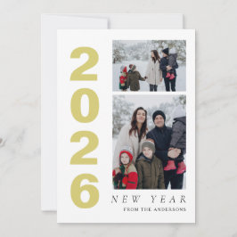 Tarjeta Festiva Elegante Mínimo Feliz Año Nuevo Familia 2 Foto
