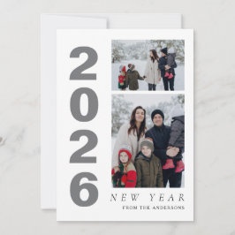 Tarjeta Festiva Elegante Mínimo Feliz Año Nuevo Familia 2 Foto
