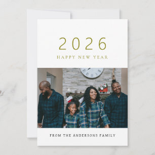 Tarjeta Festiva Elegante Mínimo Festividad De La Foto De La Famili