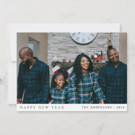Tarjeta Festiva Elegante Mínimo Festividad De La Foto De La Famili