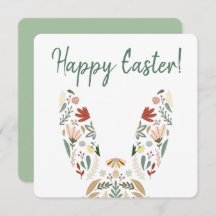 Elegante Moda Floral Bunny Saludos de Pascua