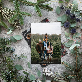 Tarjeta Festiva Elegante moderno 1 guión para Navidades de fotogra