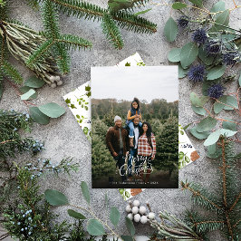 Tarjeta Festiva Elegante moderno 1 guión para Navidades de fotogra