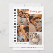 Elegante Moderno Feliz Año Nuevo 4 Multifoto