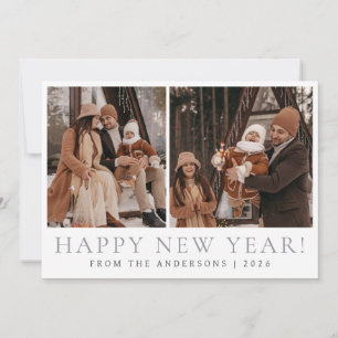 Tarjeta Festiva Elegante Moderno Feliz Año Nuevo Familia 2 Foto