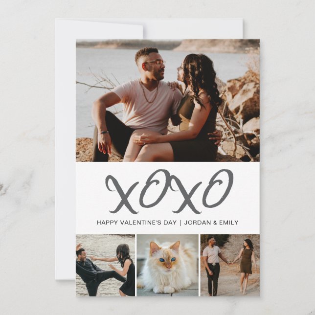 Tarjeta Festiva Elegante moderno feliz día de San Valentín 4 foto (Anverso)