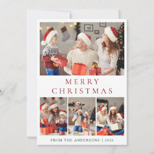Tarjeta Festiva Elegante Moderno Navidades Minimales Familia 2 Fot