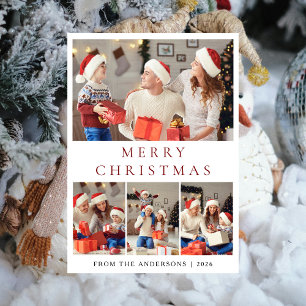 Tarjeta Festiva Elegante Moderno Navidades Minimales Familia 2 Fot