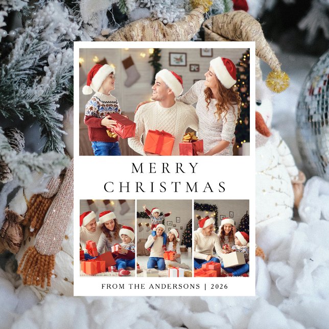 Tarjeta Festiva Elegante Moderno Navidades Minimales Familia 2 Fot (Subido por el creador)