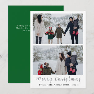 Tarjeta Festiva Elegante Moderno Navidades Minimales Familia 2 Fot