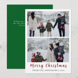 Tarjeta Festiva Elegante Moderno Navidades Minimales Familia 2 Fot