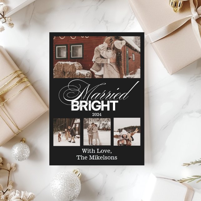 Tarjeta Festiva Elegante multifoto casada y brillante (Subido por el creador)