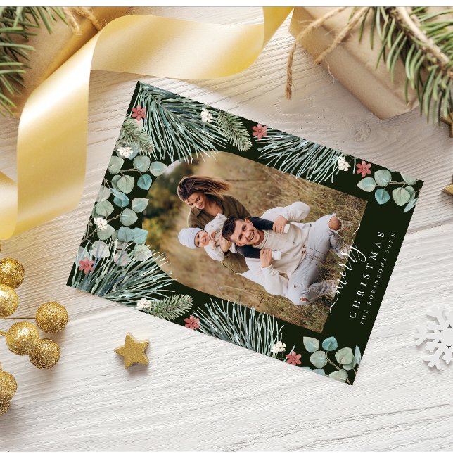 Tarjeta Festiva Elegante Navidades botánicos modernos del Arco Fot (Subido por el creador)